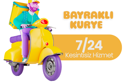 Bayraklı kurye